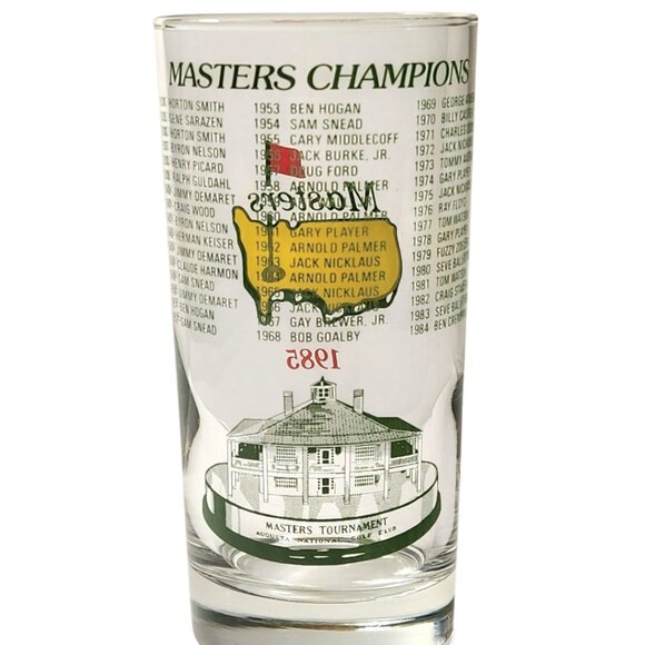 Masters Tournament Champions Highball Drinking Glass 1985 Augusta National Golf - Picture 2 of 3